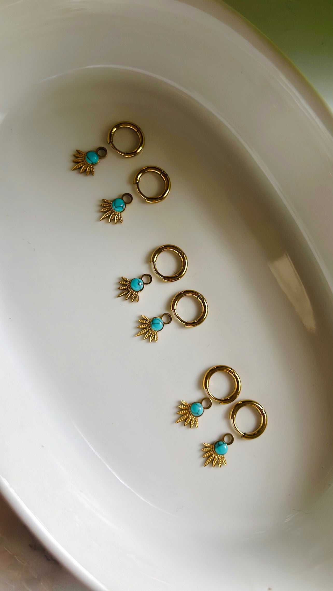 Egyptian Turquoise Earrings 2in1