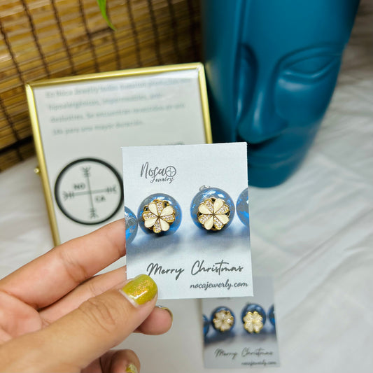 Lucky Trébol Aretes Giratorios