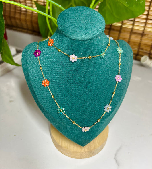 Rainbow Flowers SET- collar y pulsera